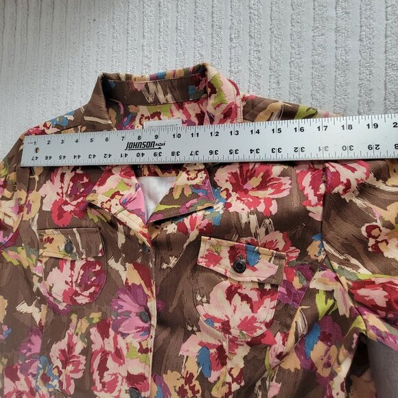 Christopher & Banks Floral Blazer Jacket Womens XL Cotton Blend Stretch Casual - Picture 6 of 9